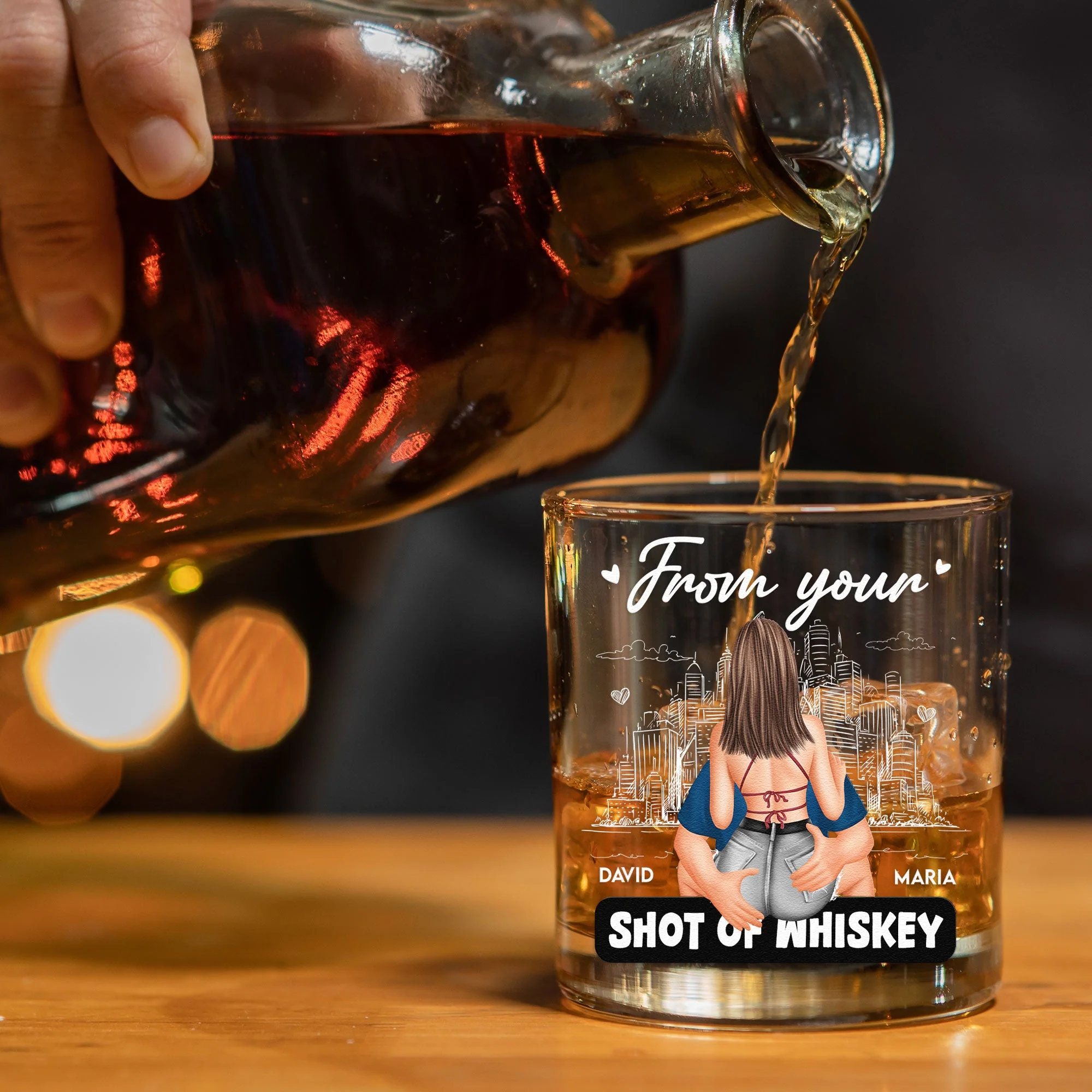 From Your Shot of Whiskey - Romantic Couple Personalized Whiskey Glass Gift, Sexy Anniversary Gift for Husband or Boyfriend - Image 7