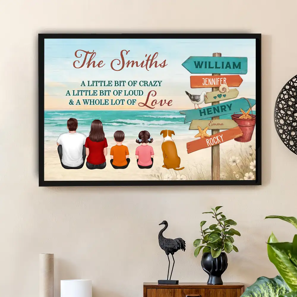 Beach Family Poster – A Little Bit of Crazy, A Little Bit of Loud, A Whole Lot of Love | Personalized Custom Sign - Image 2