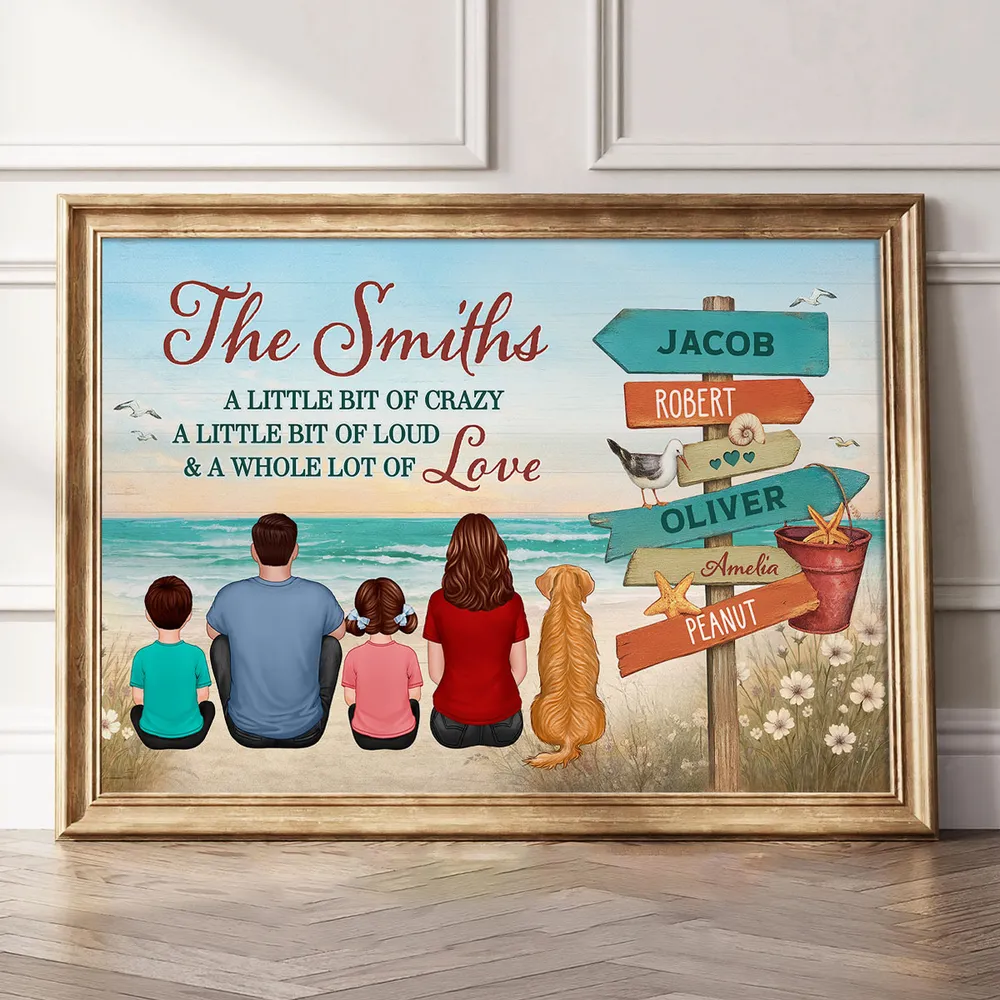 Beach Family Poster – A Little Bit of Crazy, A Little Bit of Loud, A Whole Lot of Love | Personalized Custom Sign - Image 6