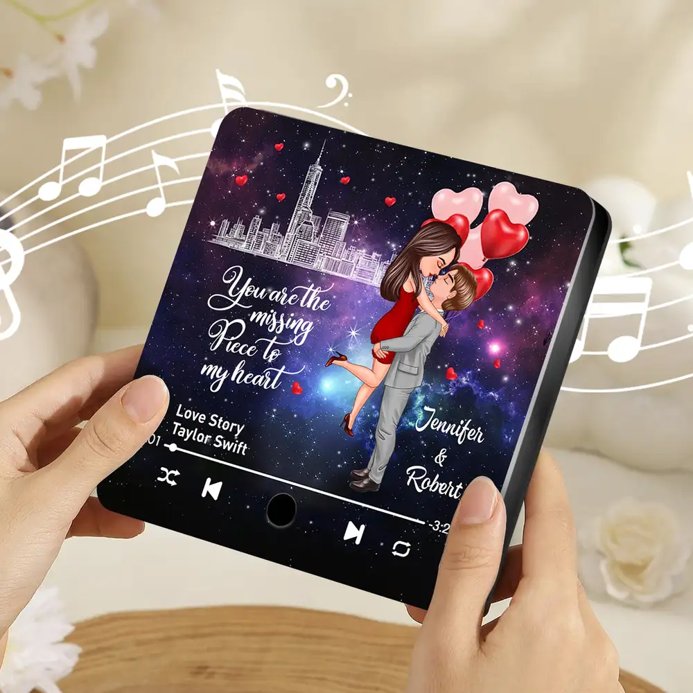 "You Are the Missing Piece to My Heart" Personalized Acrylic Music Magnet – Custom Couple Gift with Favorite Song - Image 2