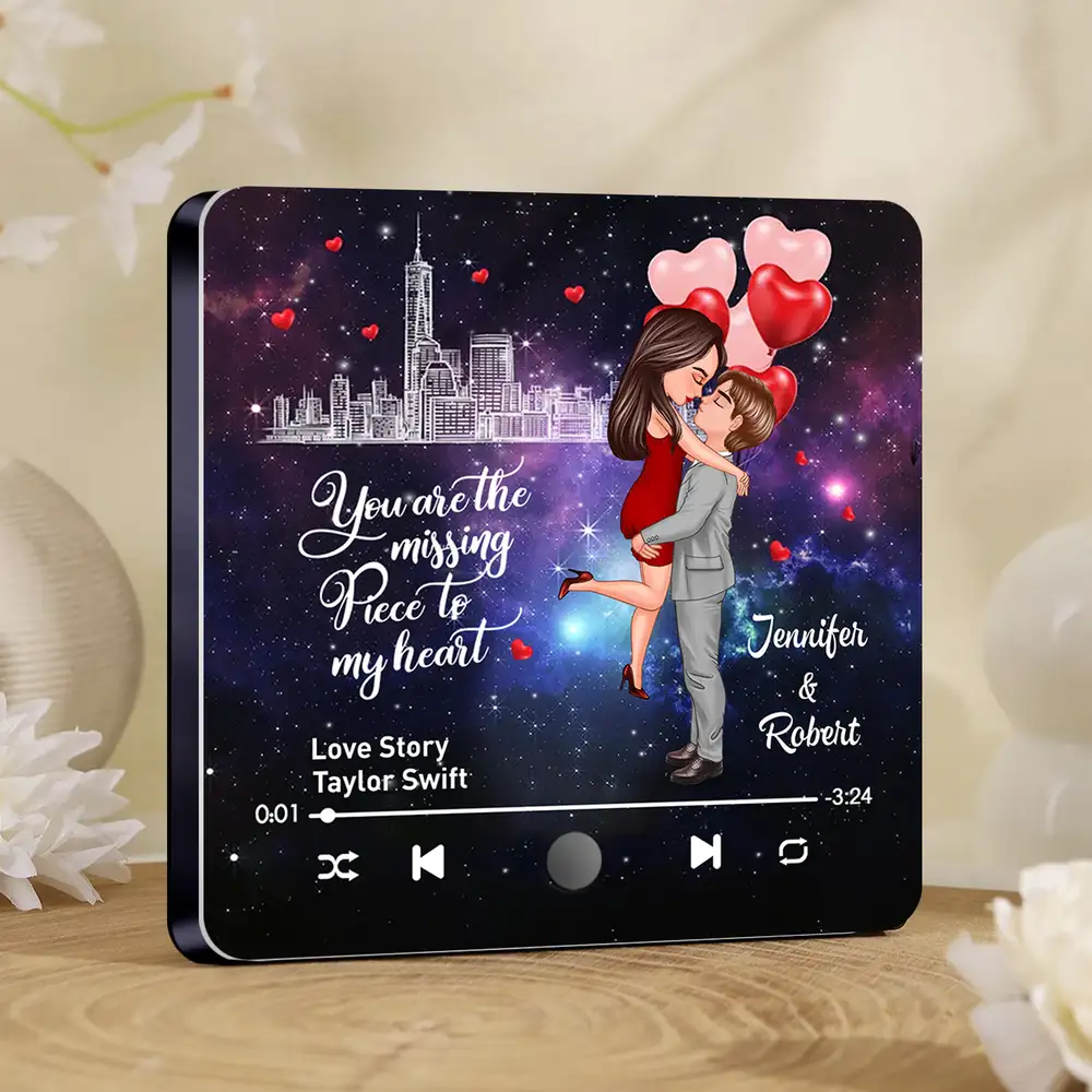 "You Are the Missing Piece to My Heart" Personalized Acrylic Music Magnet – Custom Couple Gift with Favorite Song - Image 4