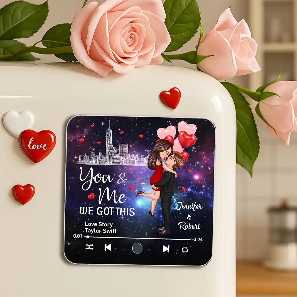 "You Are the Missing Piece to My Heart" Personalized Acrylic Music Magnet – Custom Couple Gift with Favorite Song - Image 9