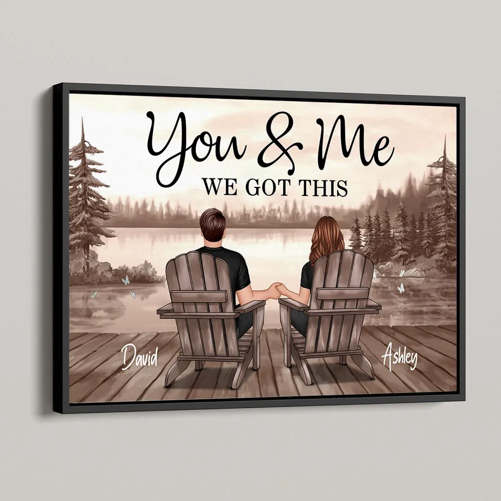 “You & Me – We Got This” Custom Beach Poster – Personalized Names, Couple on the Beach, Perfect Gift - Image 3