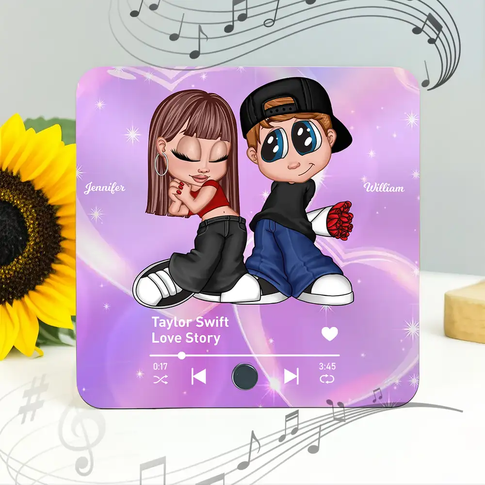 Y2K Couple Custom Music Fridge Magnet – Romantic Custom Gift for Boyfriend, Girlfriend, or Spouse