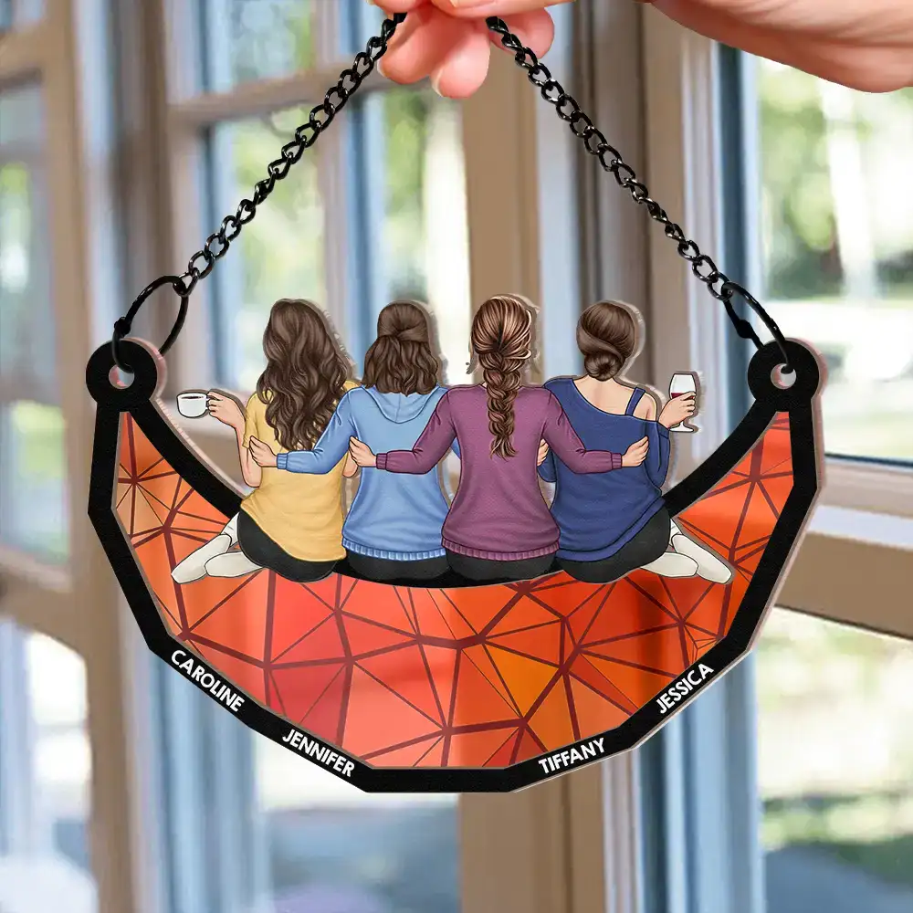 Best Friends Forever Wood & Acrylic Layered Ornament – Custom Gift with Names & Friendship Design - Image 3
