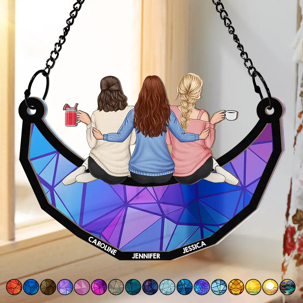 Best Friends Forever Wood & Acrylic Layered Ornament – Custom Gift with Names & Friendship Design - Image 5