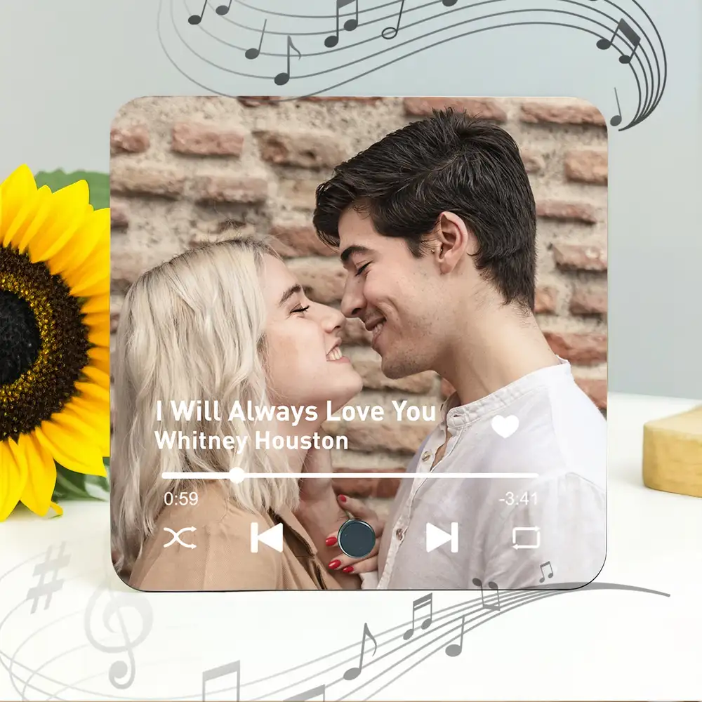 Personalized Acrylic Music Magnet – Custom Father’s Day Gift, Featuring Family Photo and Song Lyrics - Image 10