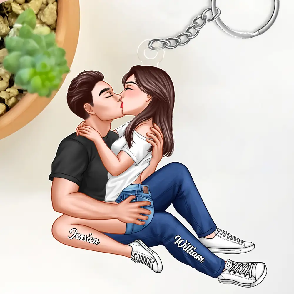 “Adorable Couple Keychain – Custom Acrylic Kissing Couple, Romantic Gift for Boyfriend & Girlfriend” - Image 3