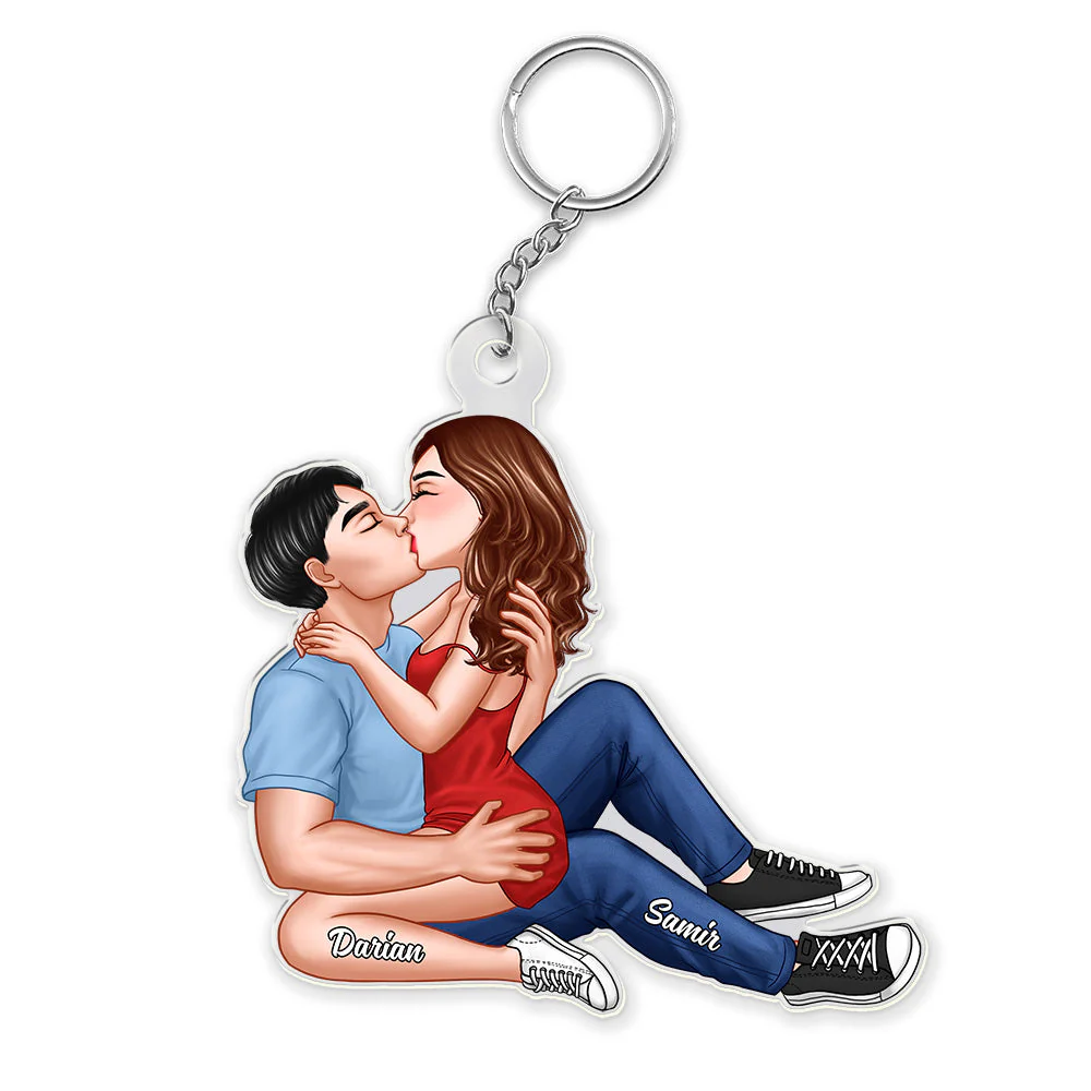 “Adorable Couple Keychain – Custom Acrylic Kissing Couple, Romantic Gift for Boyfriend & Girlfriend” - Image 4