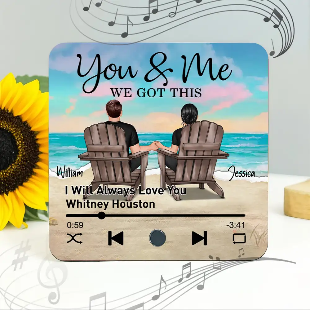 “You & Me – Custom Acrylic Music Magnet, Photo & Song Player Gift for Couples”