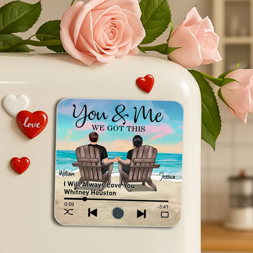 “You & Me – Custom Acrylic Music Magnet, Photo & Song Player Gift for Couples” - Image 2