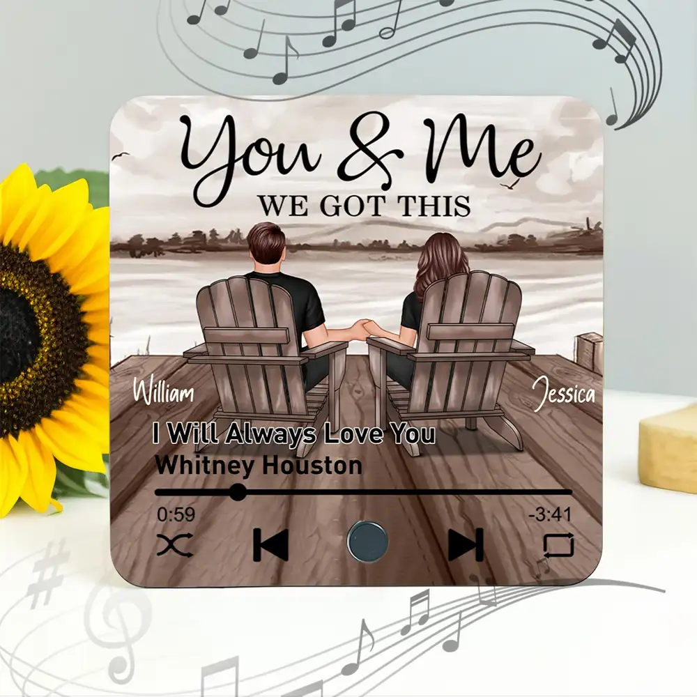 Custom Song Magnet – Personalized Couple Photo & Track, Romantic Keepsake for Boyfriend & Girlfriend