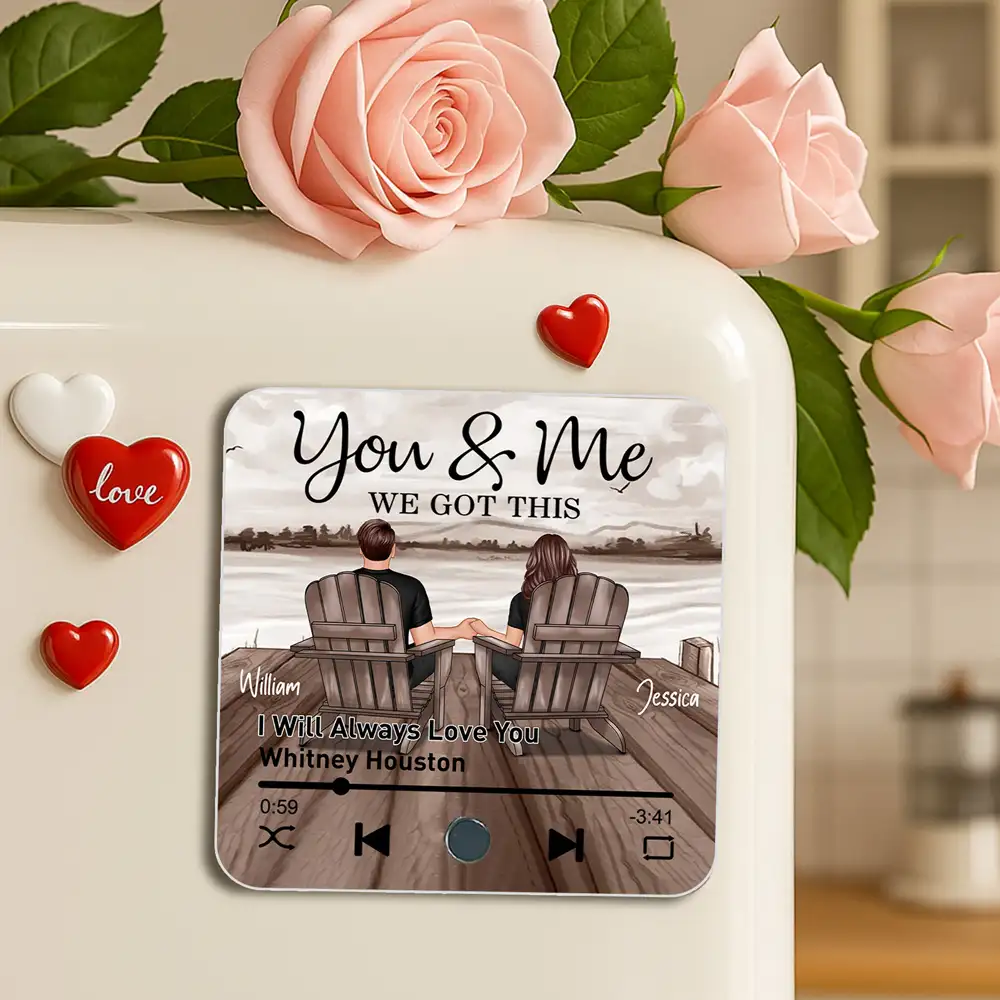 Custom Song Magnet – Personalized Couple Photo & Track, Romantic Keepsake for Boyfriend & Girlfriend - Image 3