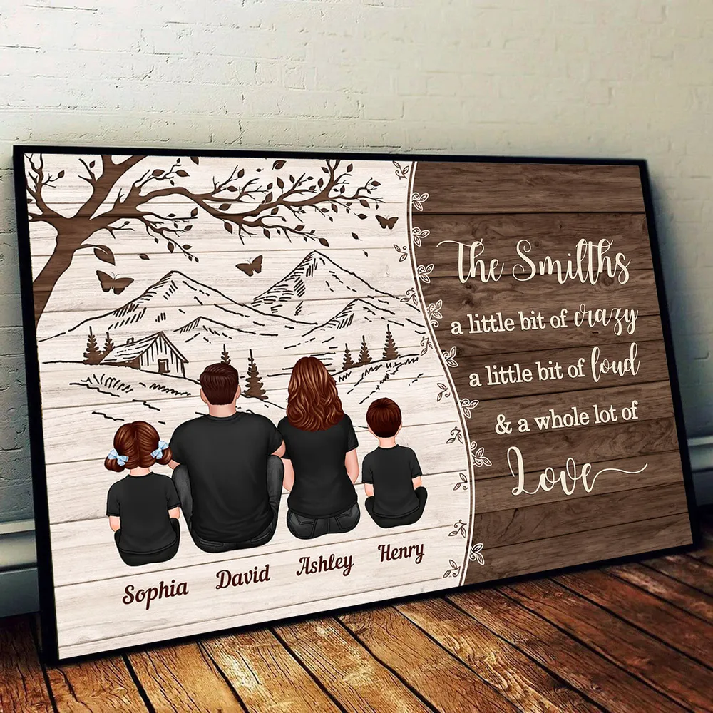 "A Little Bit of Crazy, A Whole Lot of Love" Personalized Mountain View Poster – Custom Family Wall Art - Image 8