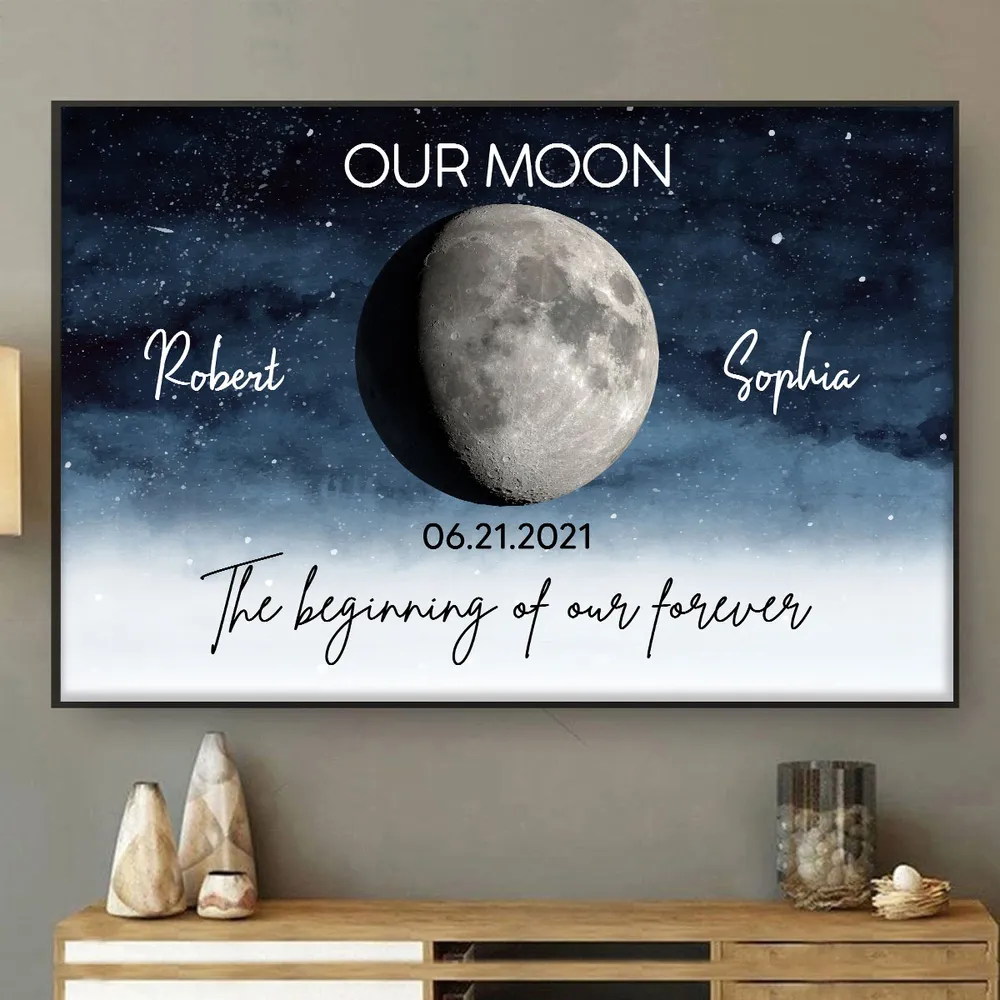 "Our Moon – Personalized Couple Poster for Lovers, Romantic Gift for Boyfriend or Girlfriend" - Image 4