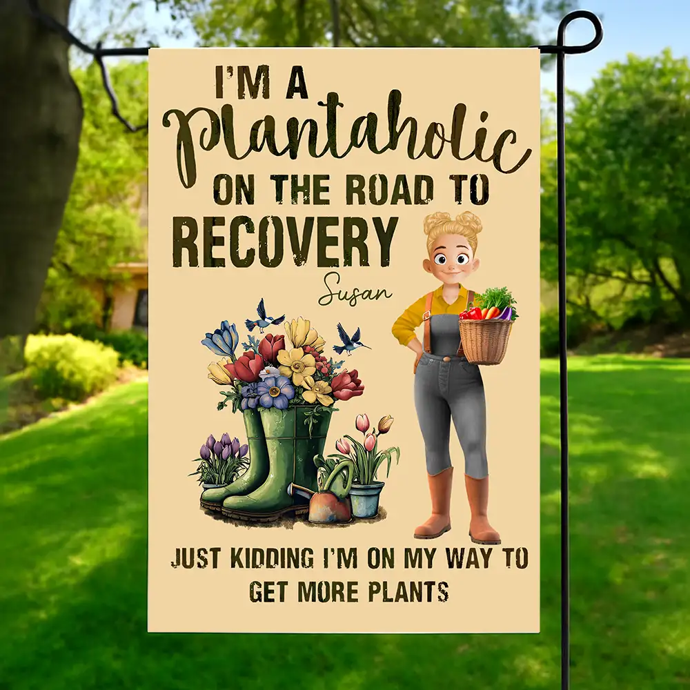 Custom Garden Iron Sign – "Plantaholic on the Road to Recovery" Humorous Gift for Plant Parents - Image 5