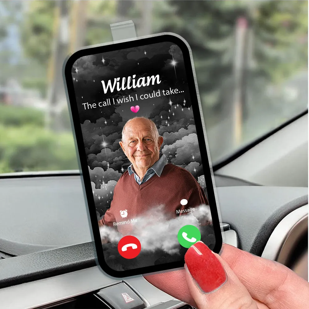 "The Call I Wish I Could Take – Personalized Car Visor Clip for Memorial, Thoughtful Gift" - Image 3