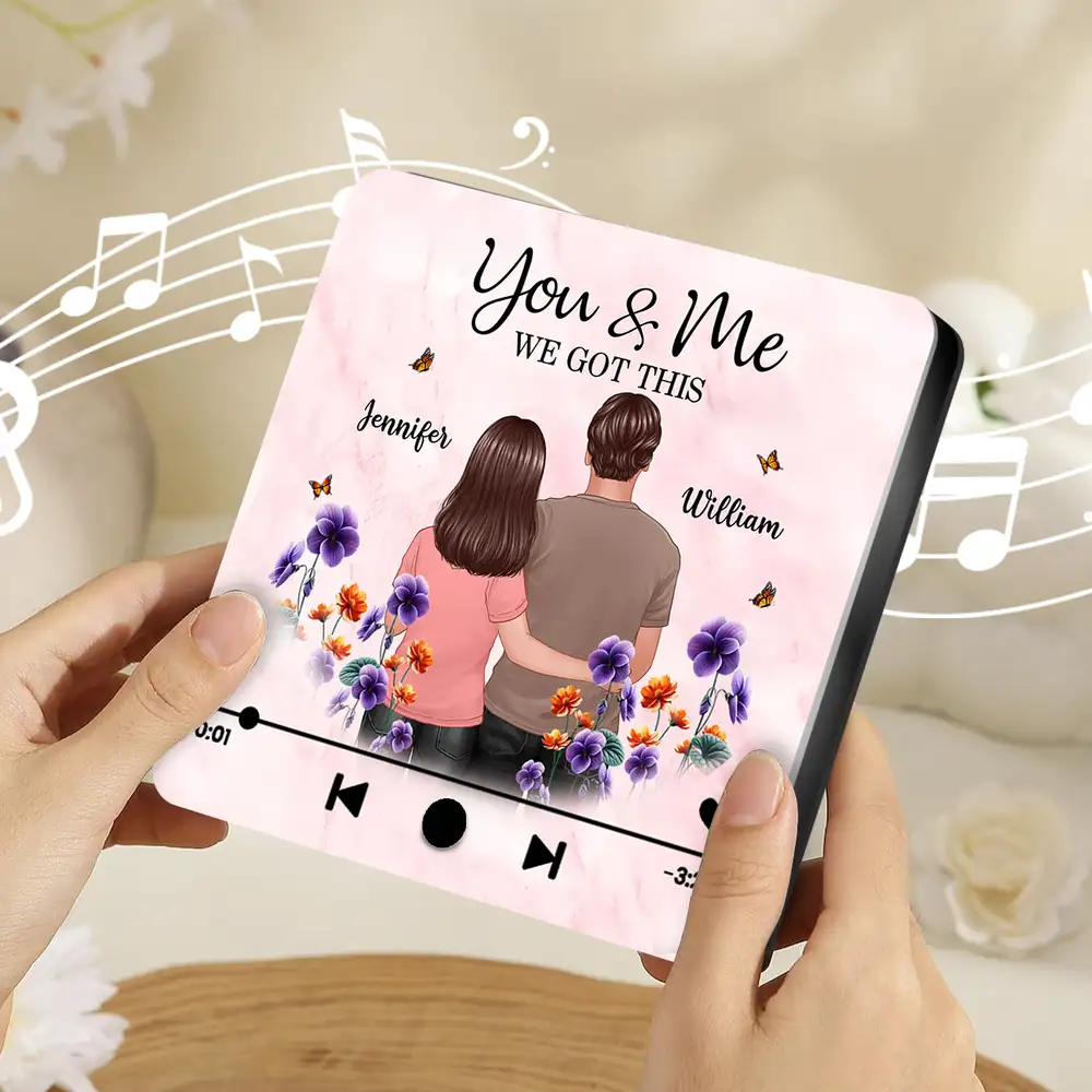 "You & Me, We Got This" Custom Ornament with Romantic Couple Illustration and Flowers – Ideal Gift for Lovers - Image 4