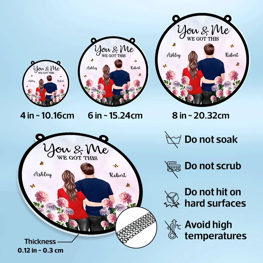 "You & Me, We Got This" Custom Ornament with Romantic Couple Illustration and Flowers – Ideal Gift for Lovers - Image 5
