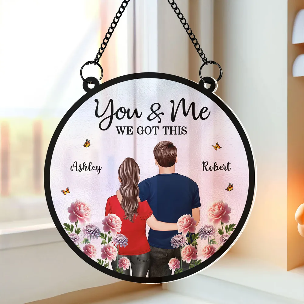 "You & Me, We Got This" Custom Ornament with Romantic Couple Illustration and Flowers – Ideal Gift for Lovers - Image 6