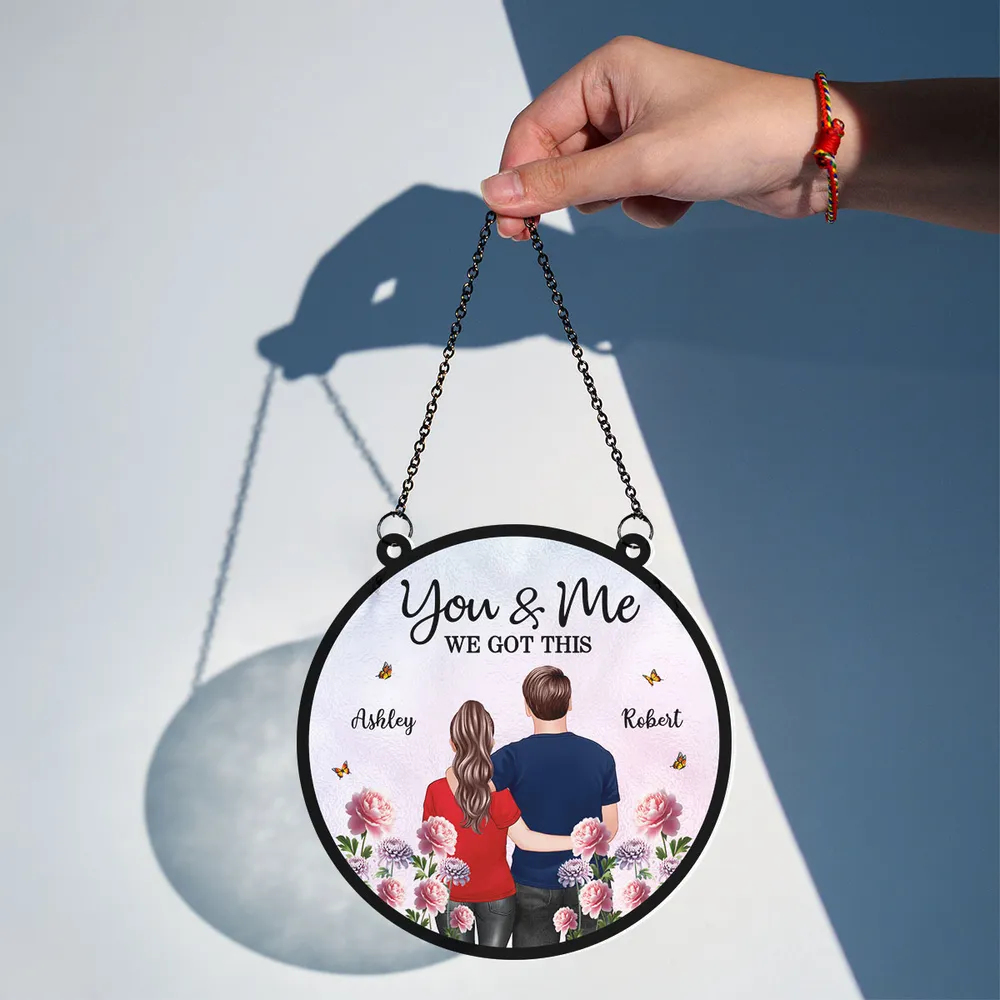 "You & Me, We Got This" Custom Ornament with Romantic Couple Illustration and Flowers – Ideal Gift for Lovers - Image 7
