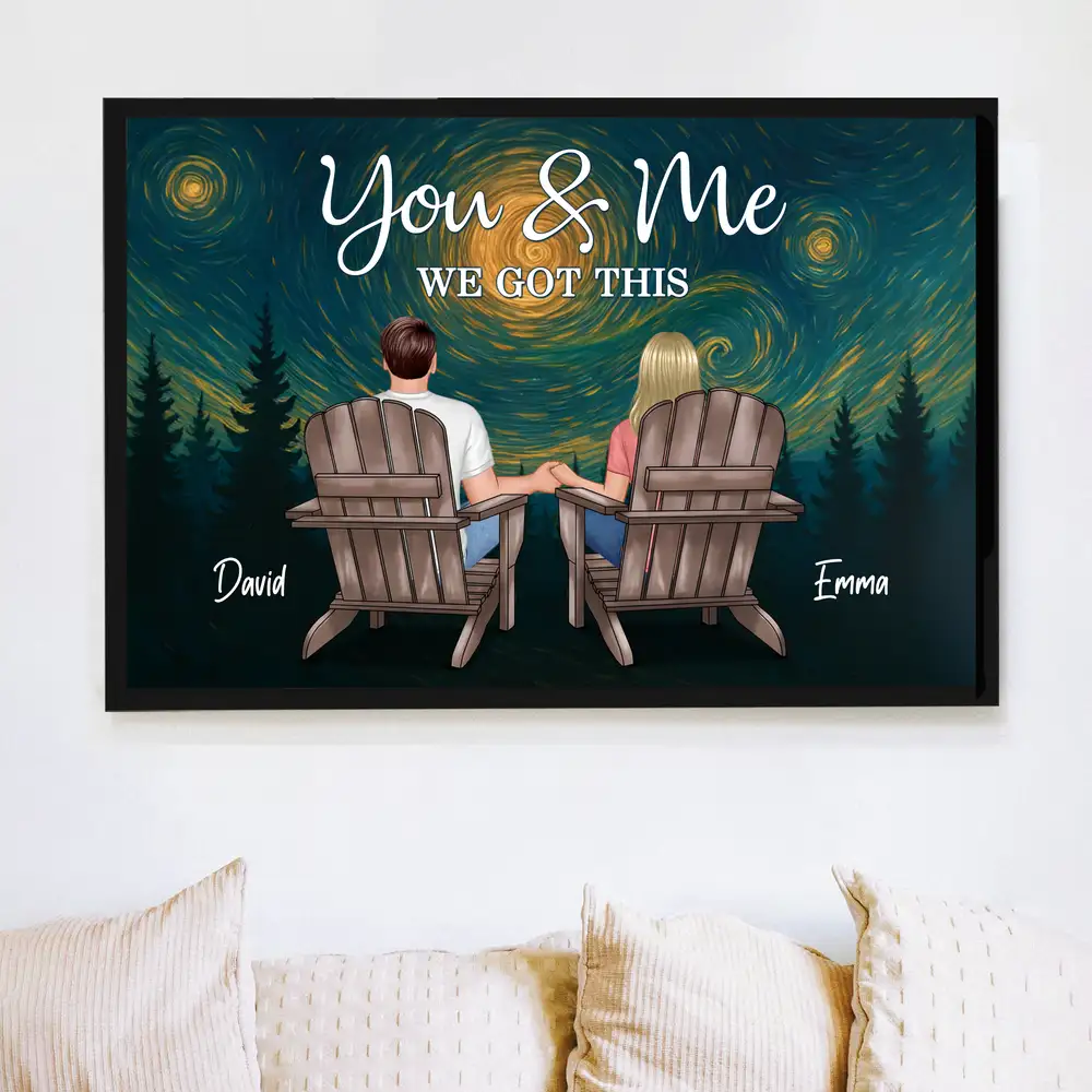 Together Since Starry Night Poster – Custom Back View Couple Art, Romantic Gift for Anniversary - Image 2