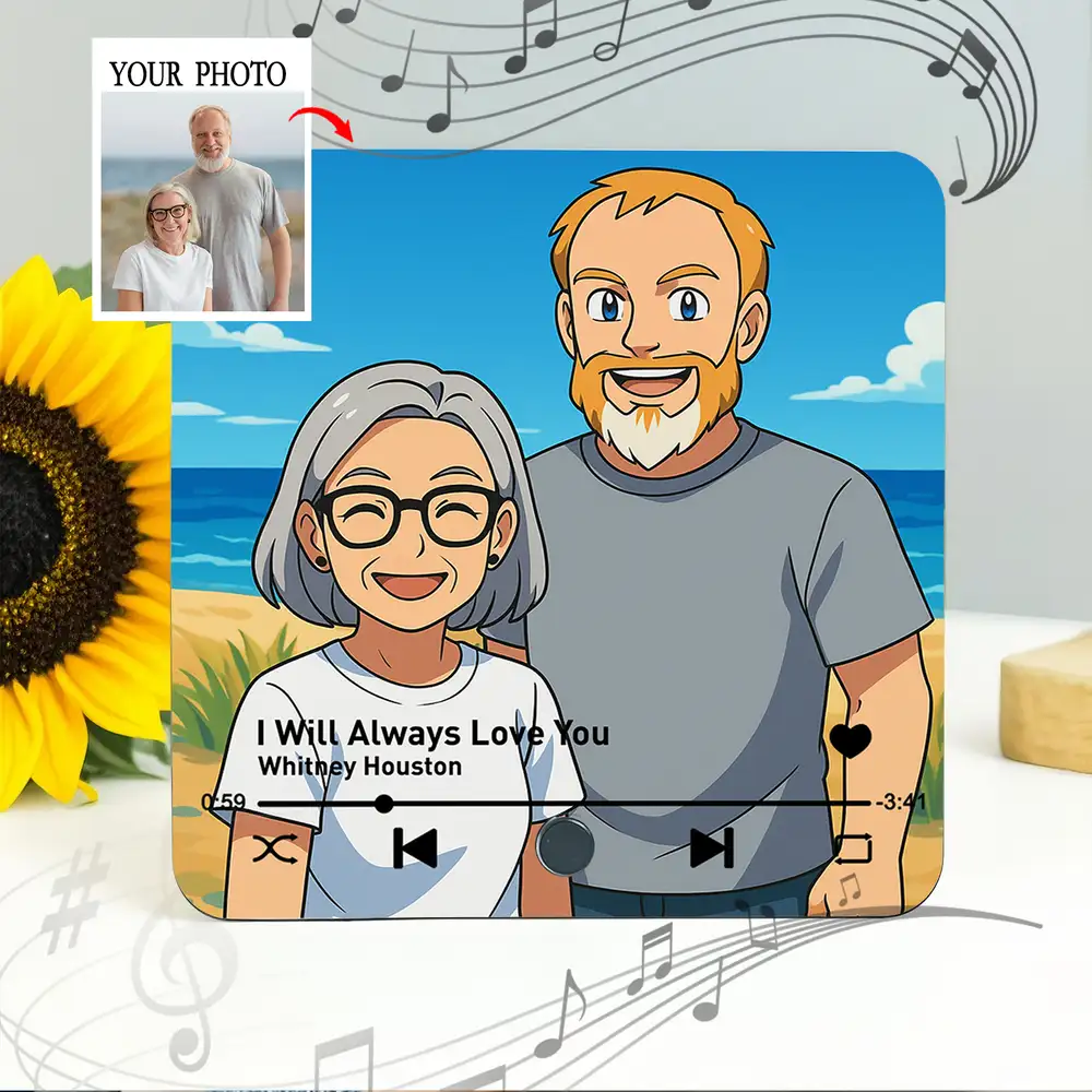 Pokémon-Style Couple Acrylic Music Magnet – Custom Photo & Song - Image 3
