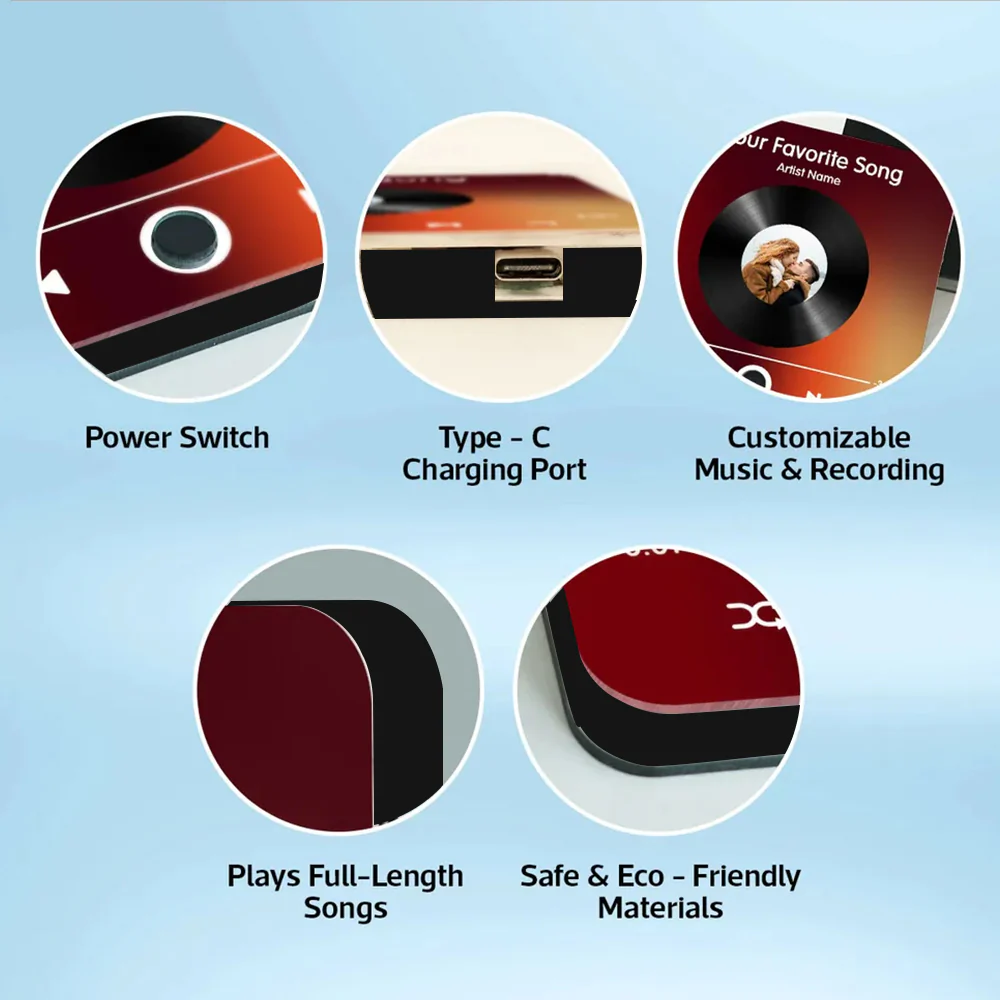 Personalized Acrylic Music Magnet with Couple Photo – Custom Song and Artist Name - Image 7