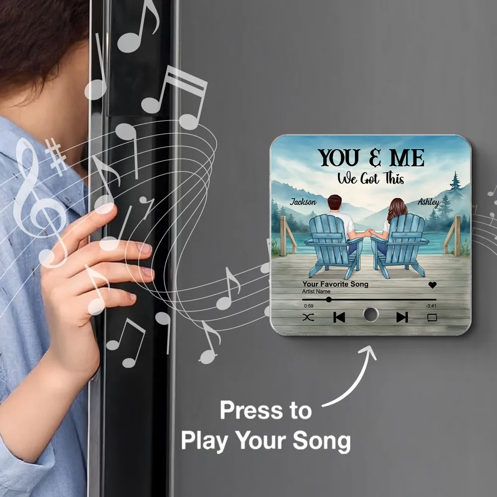 You & Me Mountain View Acrylic Music Magnet – Personalized Couple Gift with Custom Song and Names - Image 7