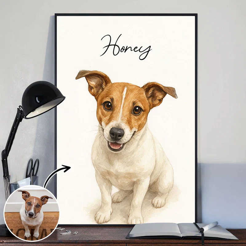 Custom Watercolour Pet Poster – Personalized Dog Portrait - Image 6