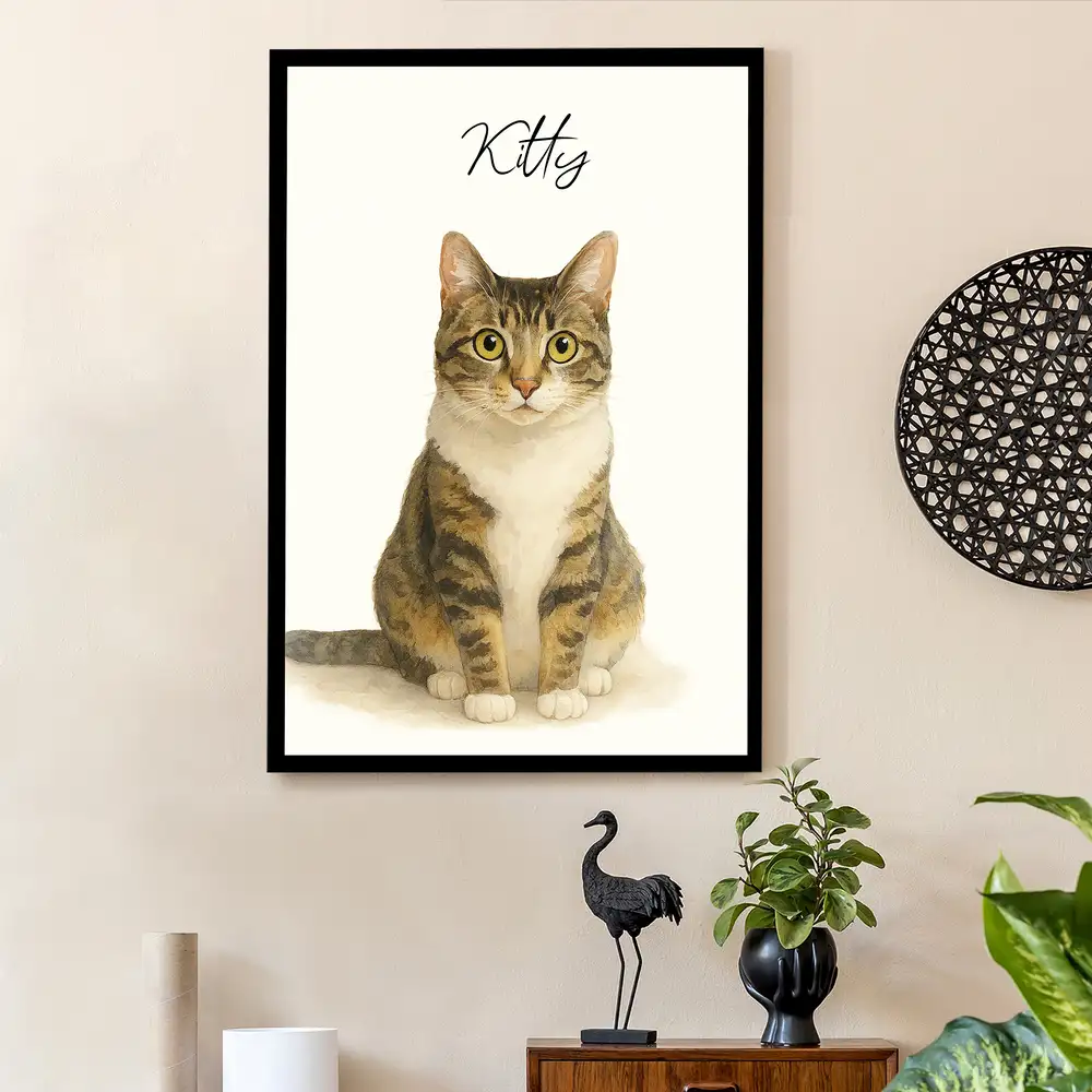 Custom Watercolor Cat Portrait Poster – Personalized from Your Pet Photo, Perfect Gift for Cat Lovers - Image 2