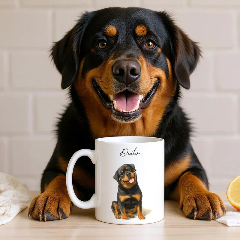 Custom Watercolor Pet Portrait Mug – Perfect for Dog Lovers - Image 3