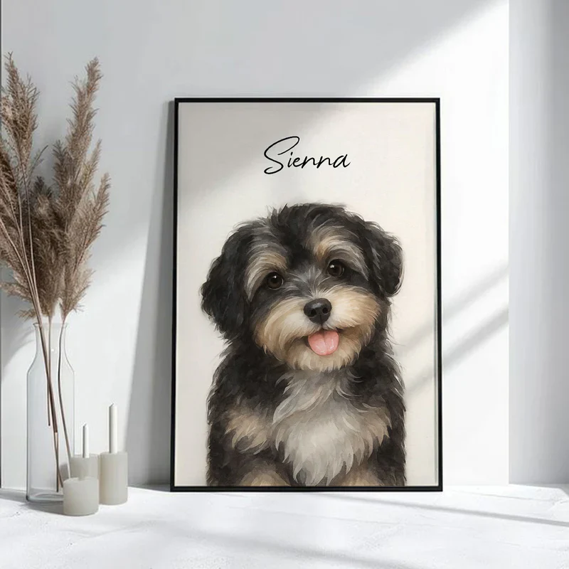 Custom Watercolour Pet Poster – Personalized Dog Portrait - Image 3