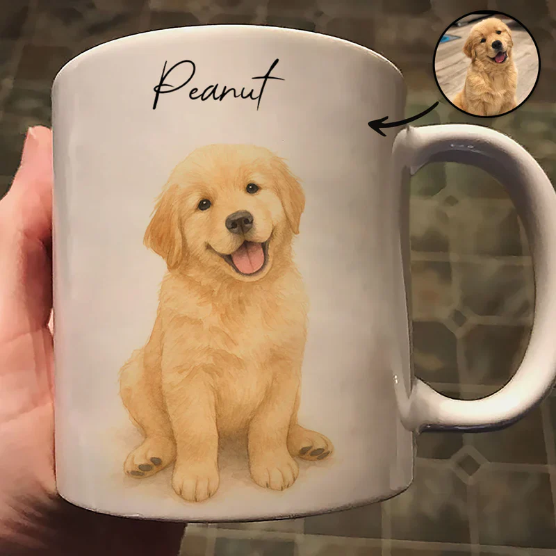 Custom Watercolor Pet Portrait Mug – Perfect for Dog Lovers - Image 7