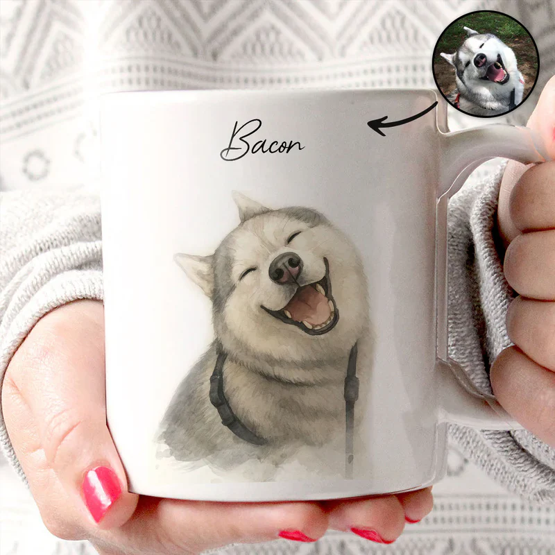 Custom Watercolor Pet Portrait Mug – Perfect for Dog Lovers - Image 8