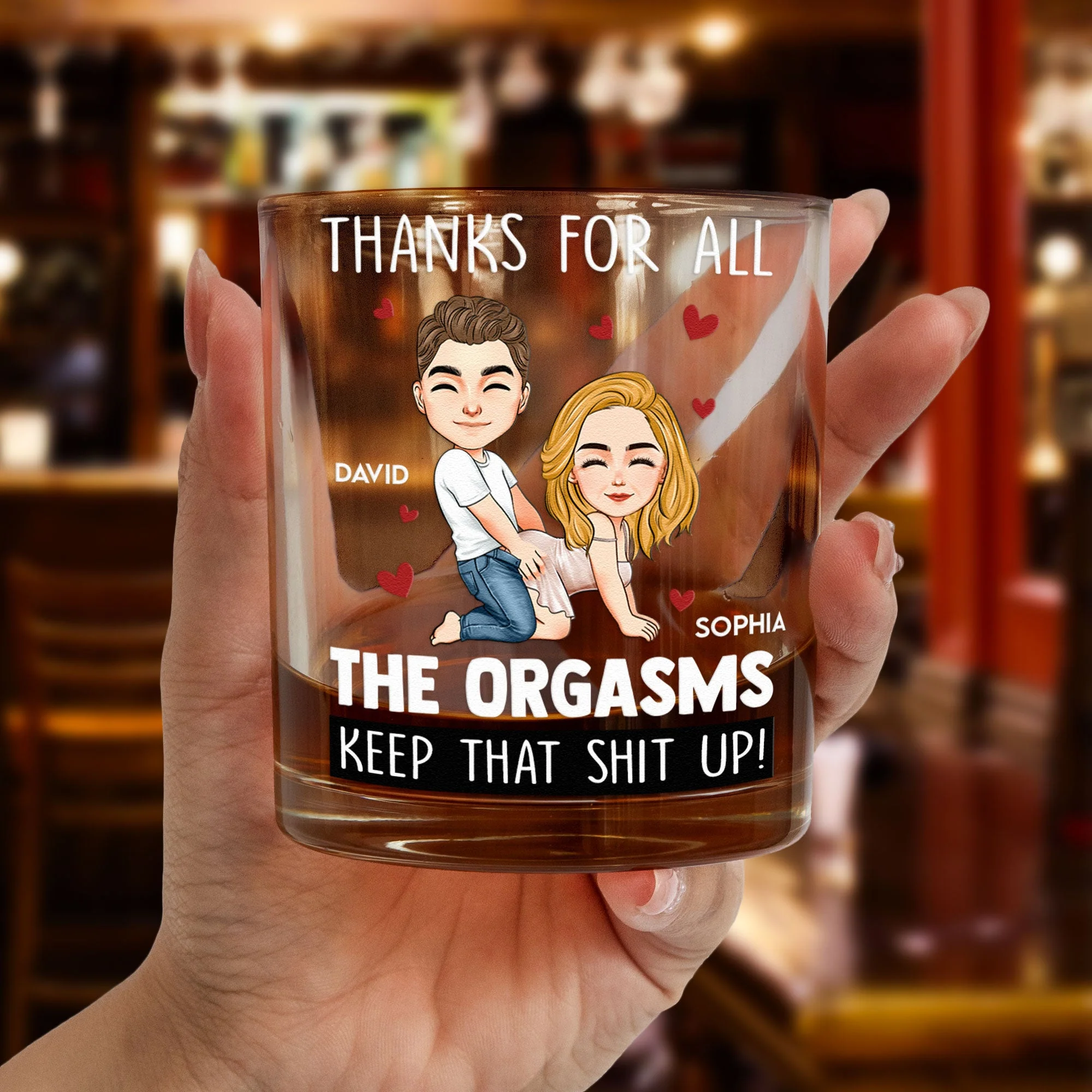 Funny Couple Cartoon Whiskey Glass Set - Personalized Gift Cup - Image 6