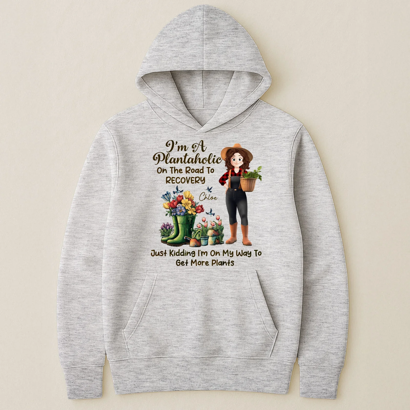 "I'm A Plantaholic" Funny Gardener Sweatshirt – Just Kidding, I'm On My Way To Get More Plants! Personalized Gift for Plant Lovers - Image 4