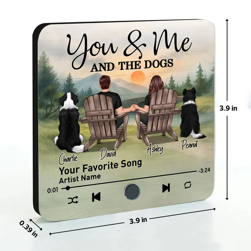 "You & Me and the Dogs – Custom Lake-Cabin Acrylic Music Magnet" - Image 8