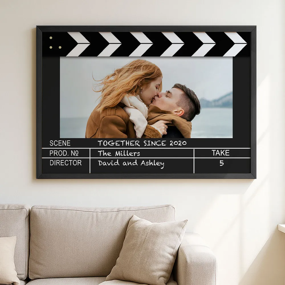 Film Scene Inspired Poster – Romantic Photo Gift for Couples with Custom Text - Image 2