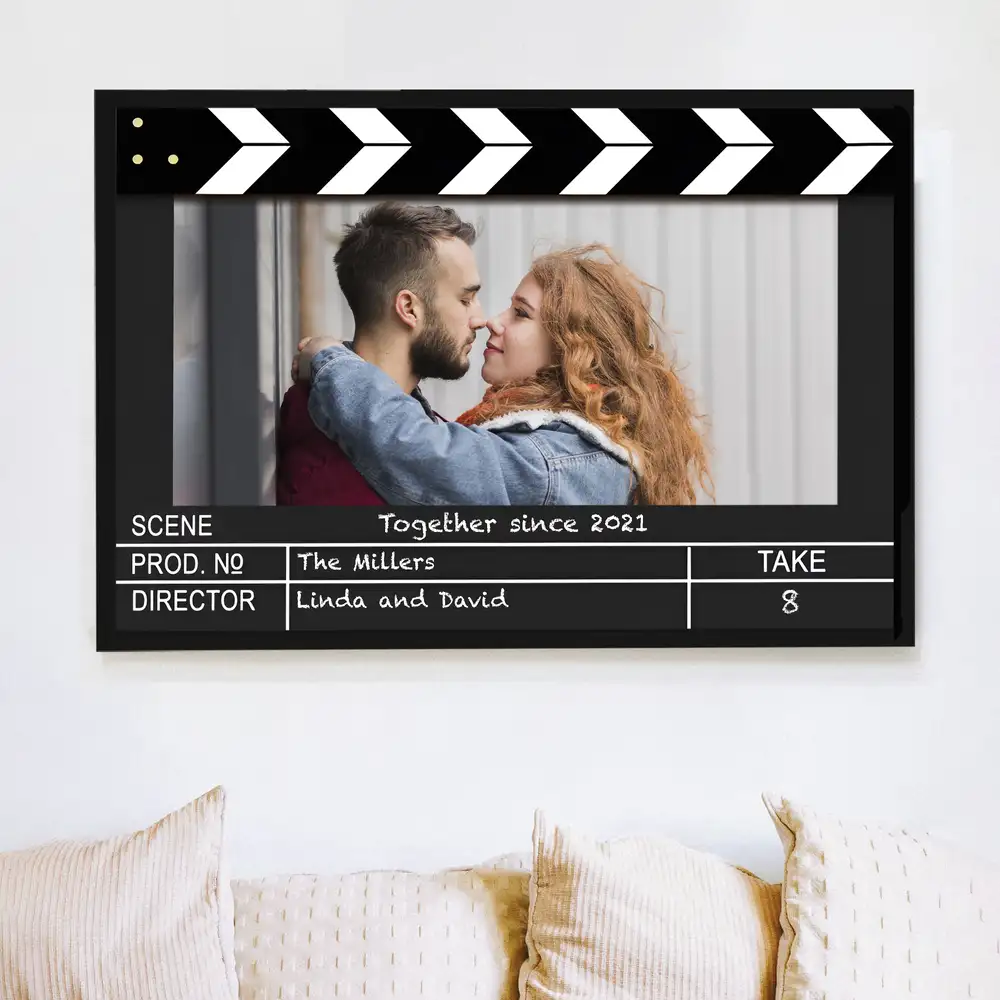 Film Scene Inspired Poster – Romantic Photo Gift for Couples with Custom Text - Image 3