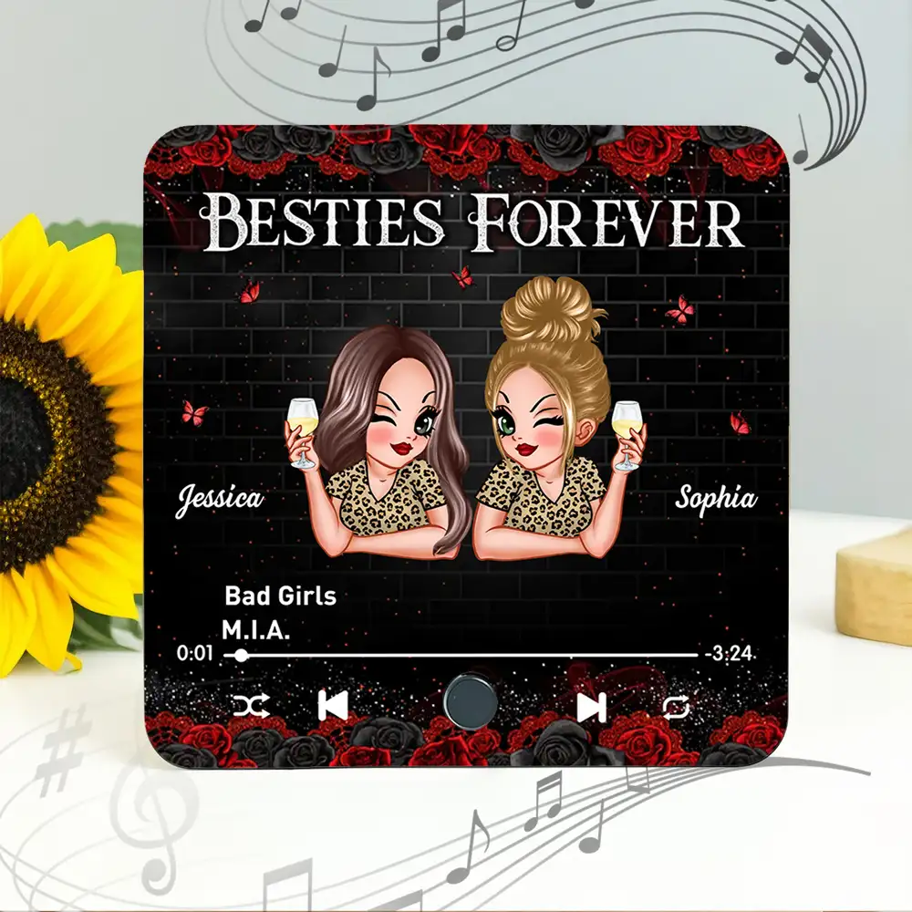 Besties Forever Sisters Custom Music Magnet – Your Song, Your Art