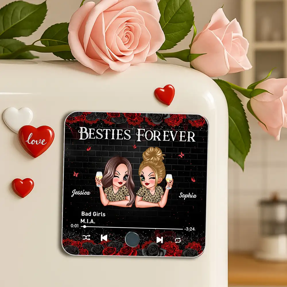 Besties Forever Sisters Custom Music Magnet – Your Song, Your Art - Image 3