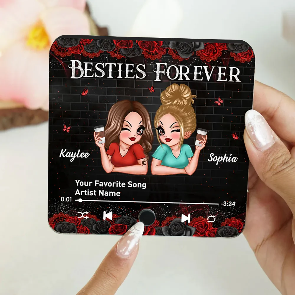 Besties Forever Sisters Custom Music Magnet – Your Song, Your Art - Image 4