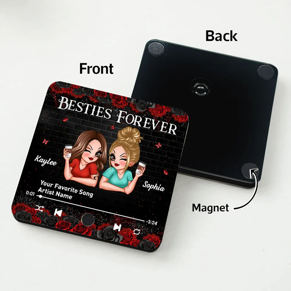Besties Forever Sisters Custom Music Magnet – Your Song, Your Art - Image 8