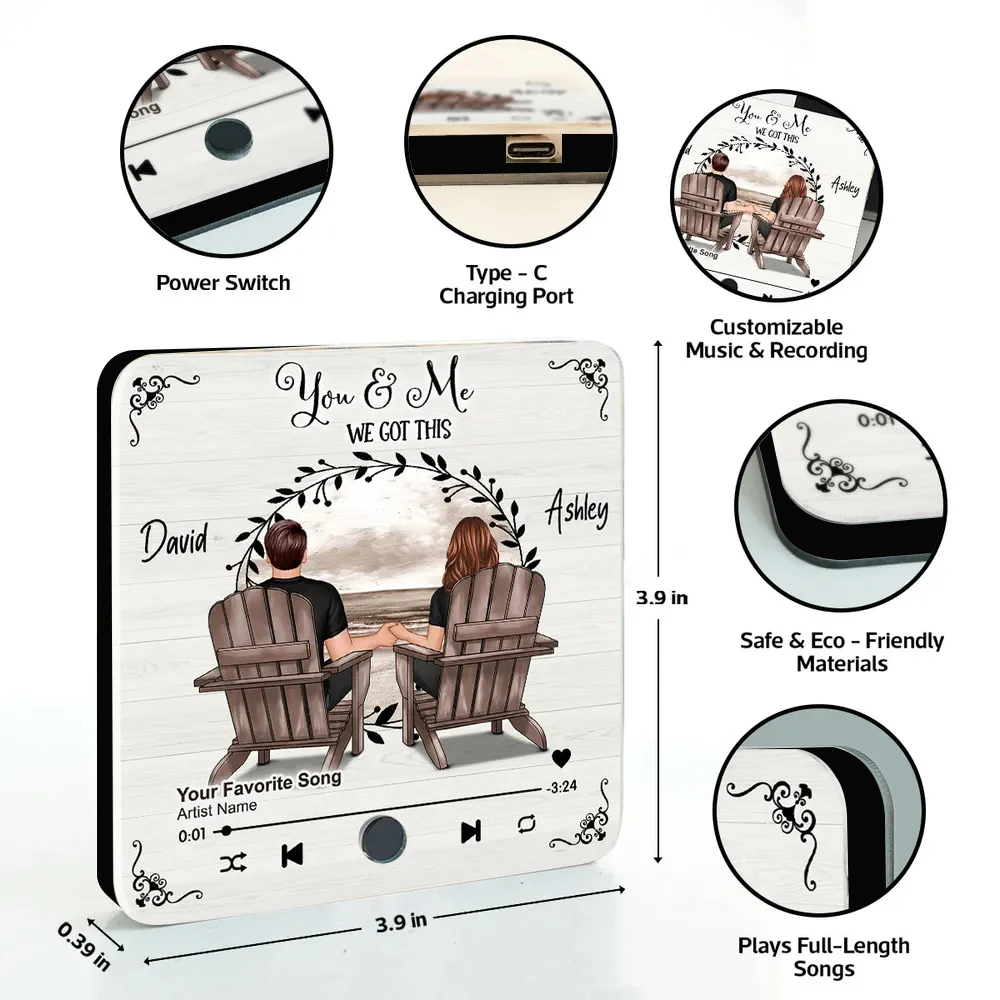 Romantic Fridge Magnet for Couples – Customized Names, Song, and Scenic Design - Image 8