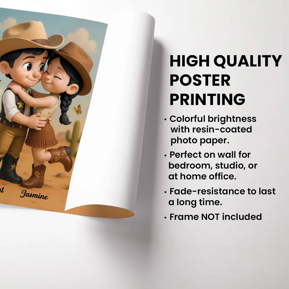 Personalized Cowboy Couple Poster – Cute Love Quote Print for Romantic Decor - Image 4