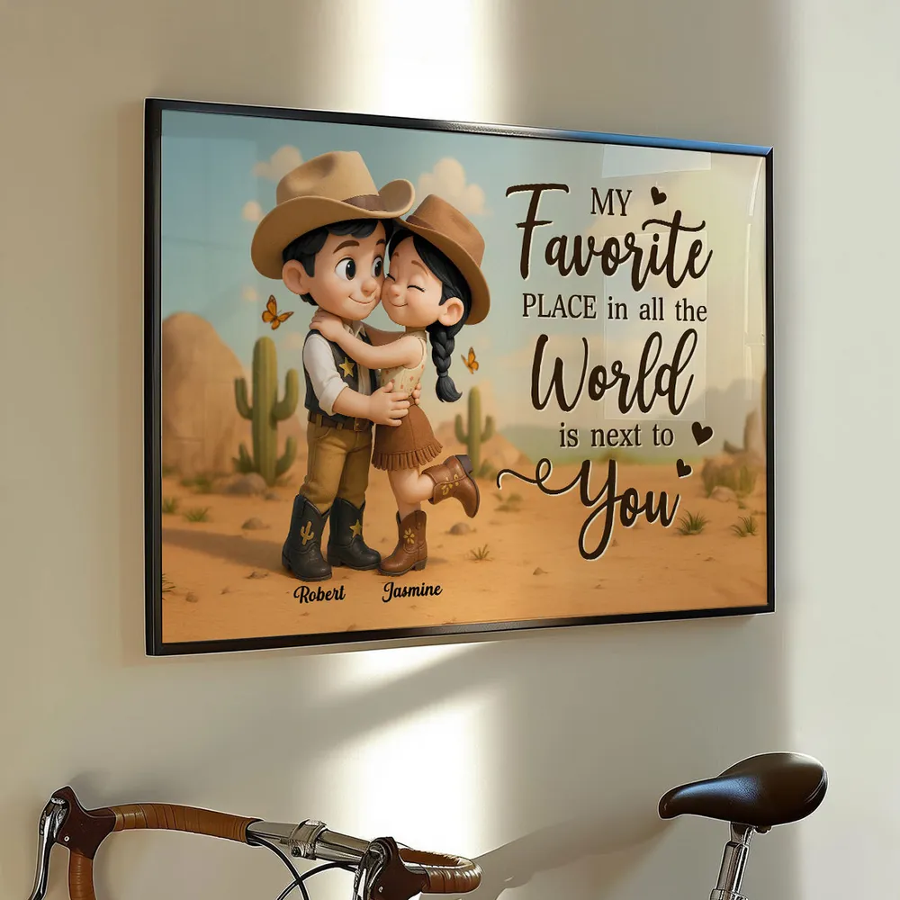 Personalized Cowboy Couple Poster – Cute Love Quote Print for Romantic Decor - Image 5