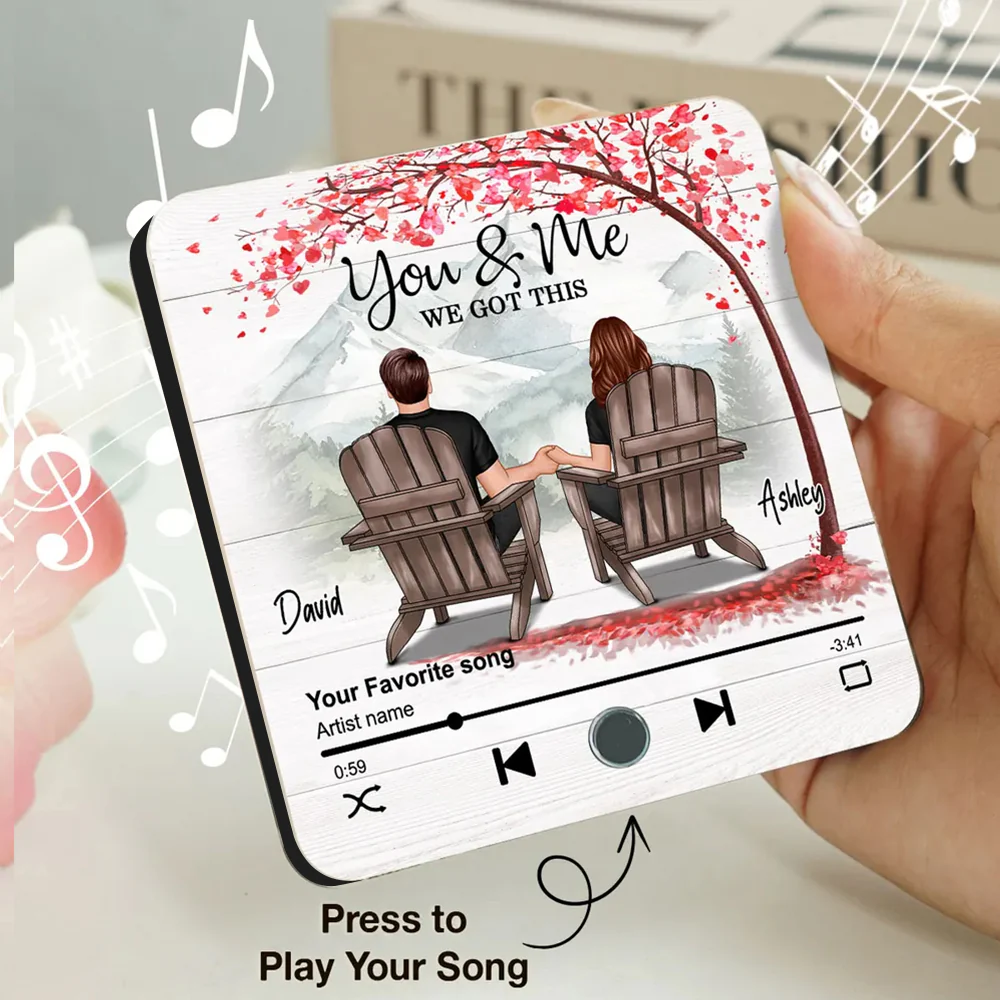 "You & Me We Got This" Custom Couple Music Fridge Magnet – Personalized Song & Mountain View Design - Image 5