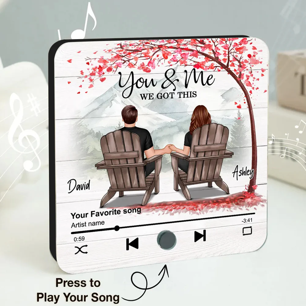"You & Me We Got This" Custom Couple Music Fridge Magnet – Personalized Song & Mountain View Design - Image 6
