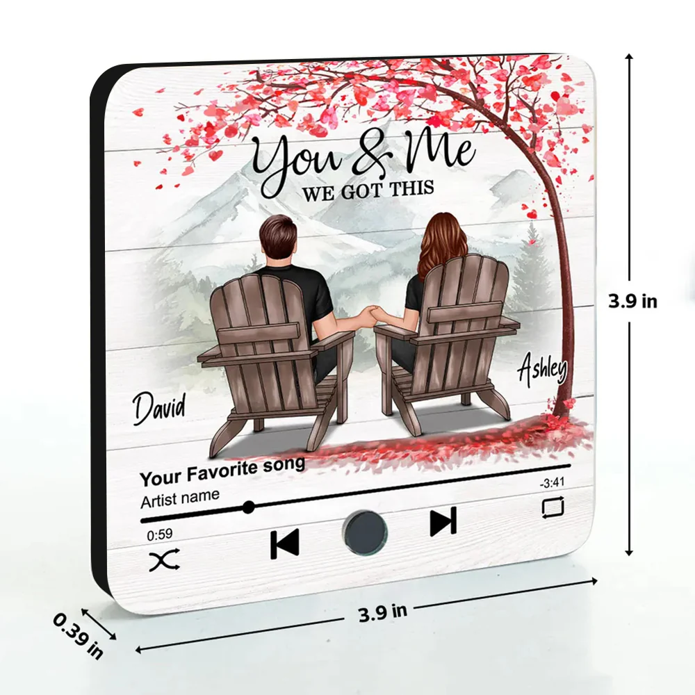 "You & Me We Got This" Custom Couple Music Fridge Magnet – Personalized Song & Mountain View Design - Image 8